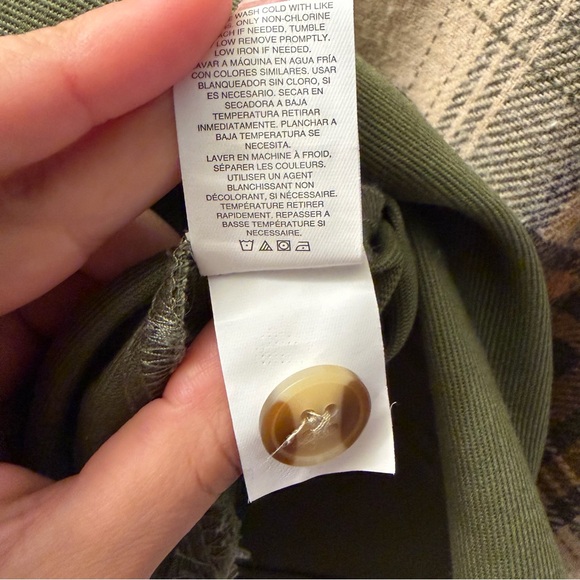 Thread & Supply Women's Shacket Jacket Top 100% Cotton Size M Olive - Picture 4 of 5